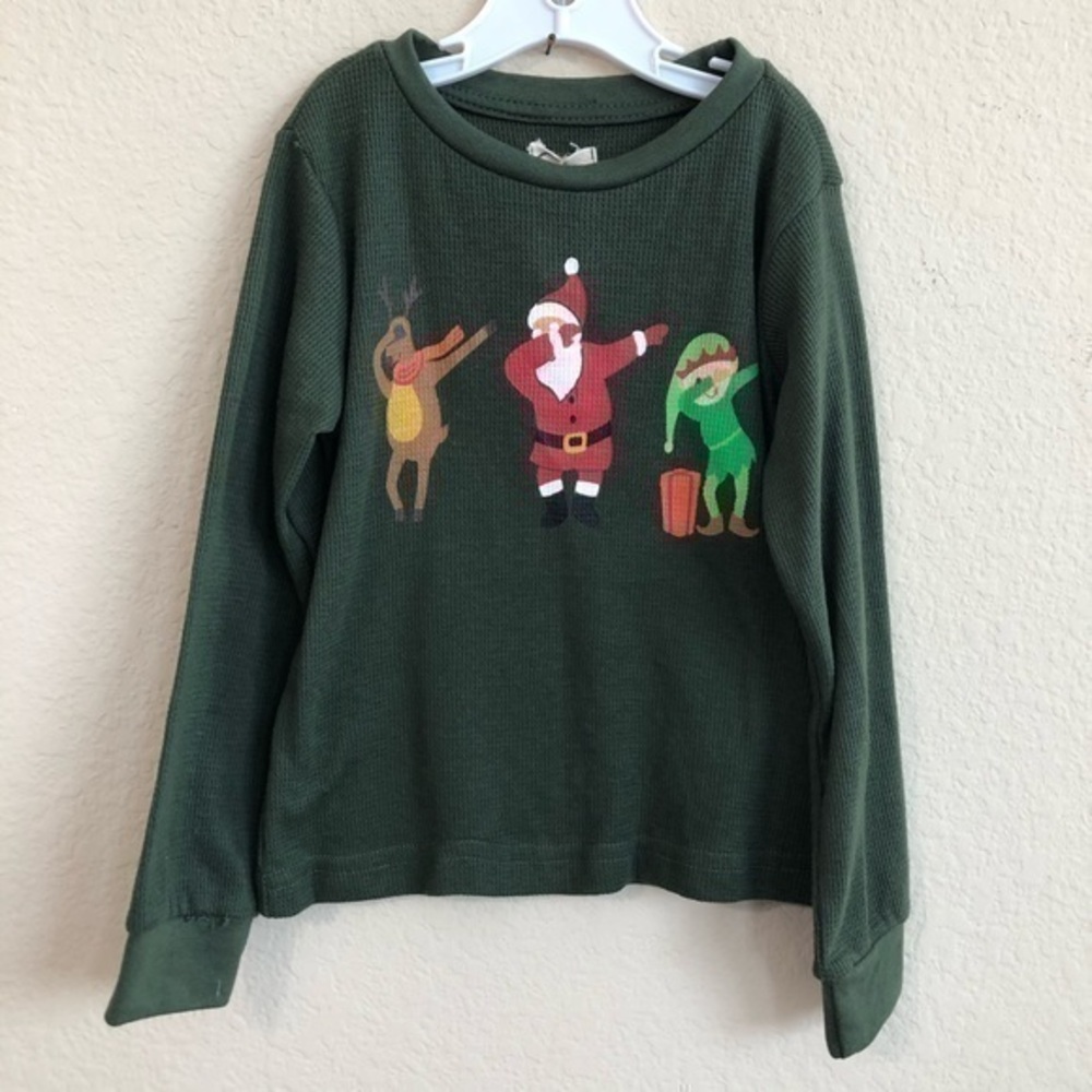 Copper Denim Christmas Shirt Dabbing Long Sleeve